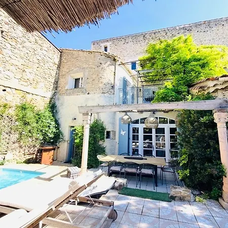 Renovated Stone Building With Air Conditioning Pool & Poolroom Roujan